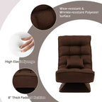 Chaise de sol pivotante à 360° Costway, chaise paresseuse réglable sur 5 niveaux avec oreiller de massage gris/noir/marron