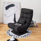 Chaise de sol pivotante à 360° Costway, chaise paresseuse réglable sur 5 niveaux avec oreiller de massage gris/noir/marron