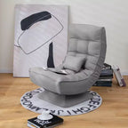 Chaise de sol pivotante à 360° Costway, chaise paresseuse réglable sur 5 niveaux avec oreiller de massage gris/noir/marron
