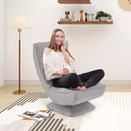 Chaise de sol pivotante à 360° Costway, chaise paresseuse réglable sur 5 niveaux avec oreiller de massage gris/noir/marron