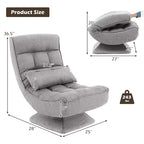 Chaise de sol pivotante à 360° Costway, chaise paresseuse réglable sur 5 niveaux avec oreiller de massage gris/noir/marron