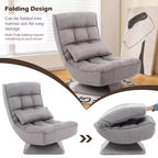 Chaise de sol pivotante à 360° Costway, chaise paresseuse réglable sur 5 niveaux avec oreiller de massage gris/noir/marron