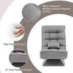 Chaise de sol pivotante à 360° Costway, chaise paresseuse réglable sur 5 niveaux avec oreiller de massage gris/noir/marron