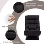 Chaise de sol pivotante à 360° Costway, chaise paresseuse réglable sur 5 niveaux avec oreiller de massage gris/noir/marron