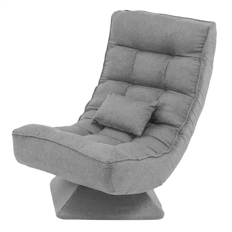 Chaise de sol pivotante à 360° Costway, chaise paresseuse réglable sur 5 niveaux avec oreiller de massage gris/noir/marron