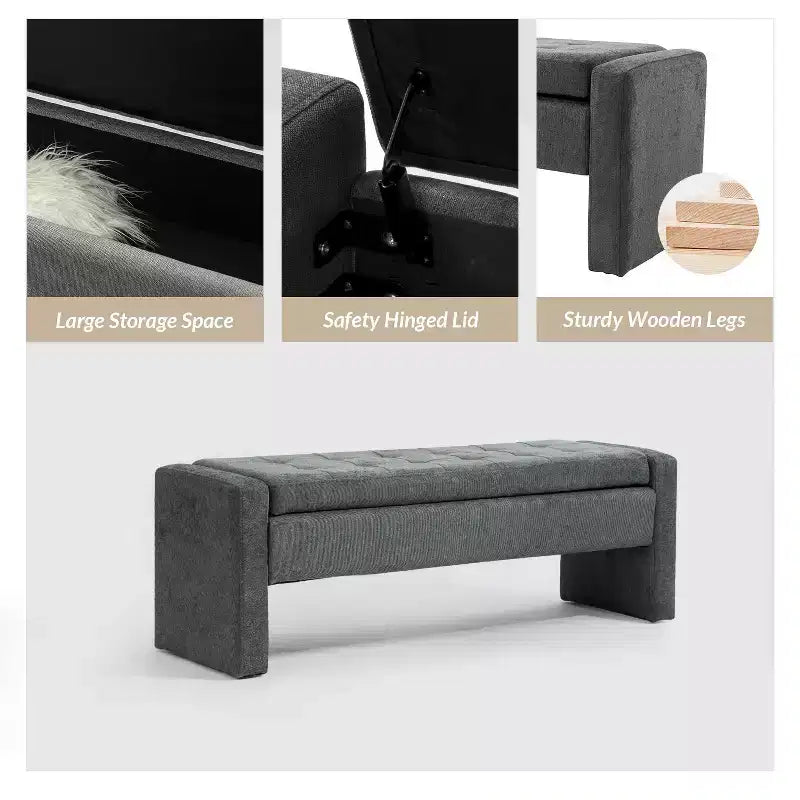 Banc de rangement capitonné moderne Rebeca | ART OF LIVING DESIGN