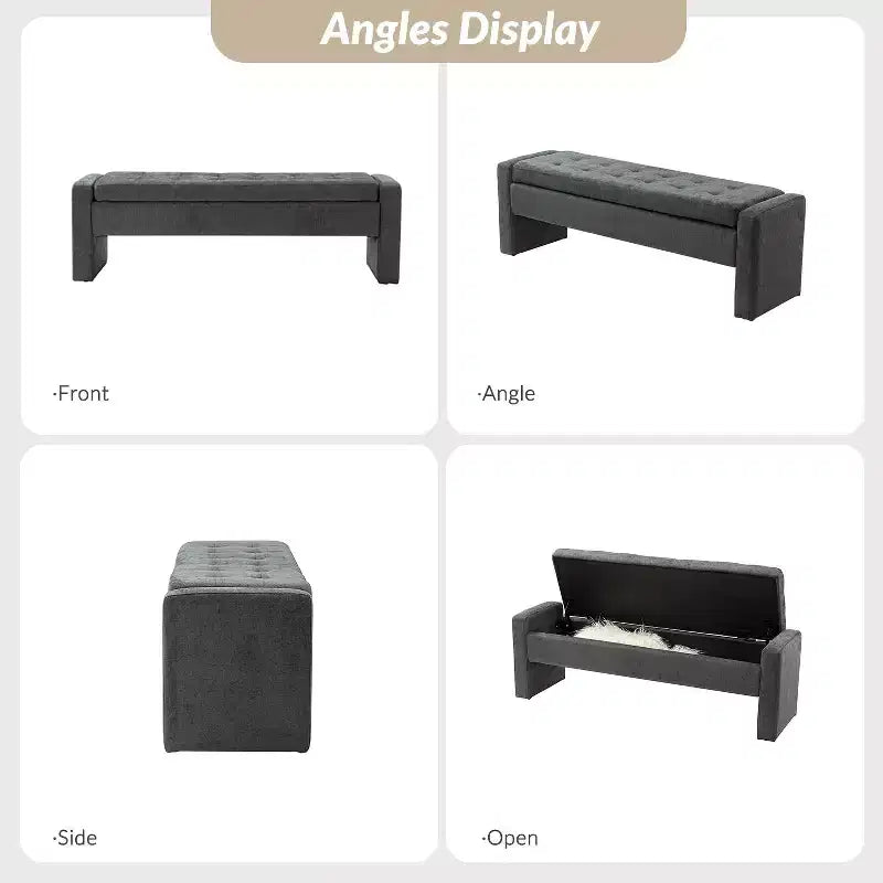 Banc de rangement capitonné moderne Rebeca | ART OF LIVING DESIGN