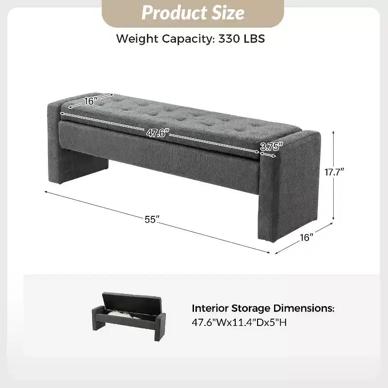 Banc de rangement capitonné moderne Rebeca | ART OF LIVING DESIGN