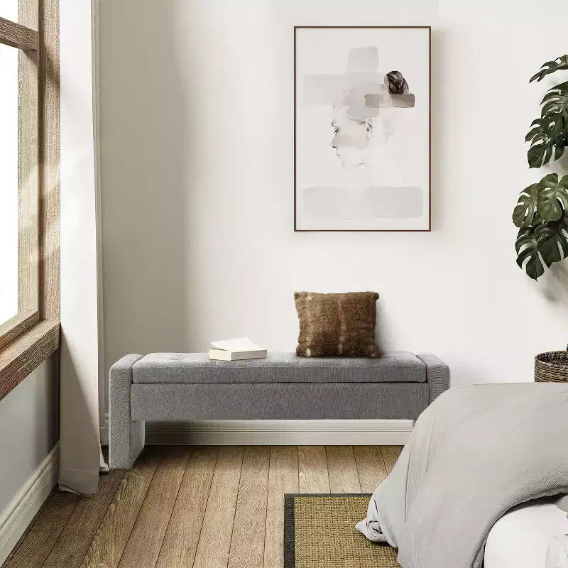 Banc de rangement capitonné moderne Rebeca | ART OF LIVING DESIGN