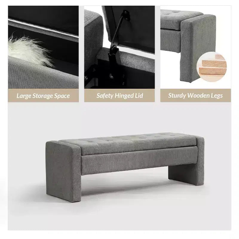 Banc de rangement capitonné moderne Rebeca | ART OF LIVING DESIGN
