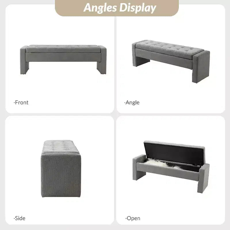 Banc de rangement capitonné moderne Rebeca | ART OF LIVING DESIGN