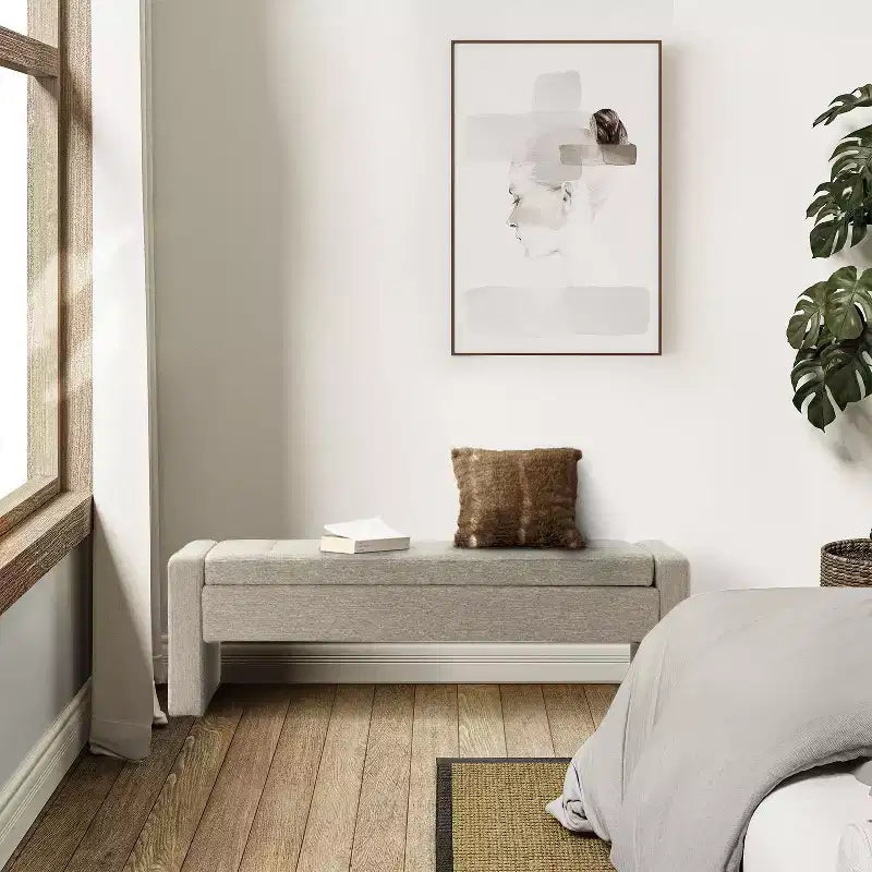 Banc de rangement capitonné moderne Rebeca | ART OF LIVING DESIGN