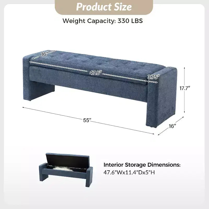 Banc de rangement capitonné moderne Rebeca | ART OF LIVING DESIGN
