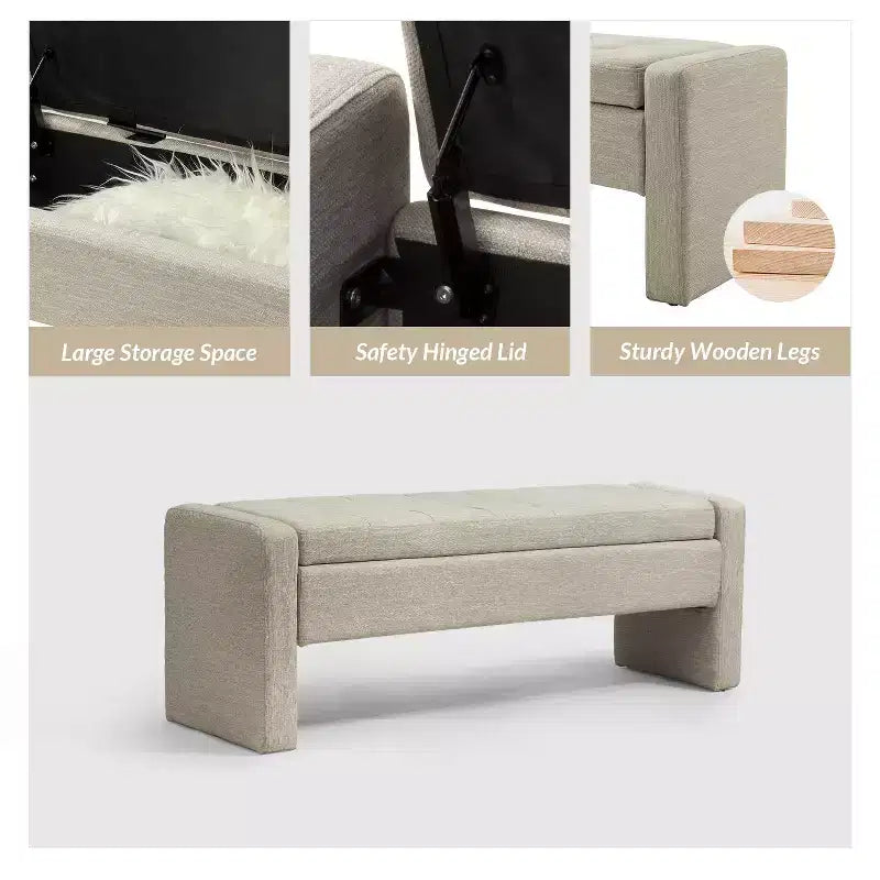Banc de rangement capitonné moderne Rebeca | ART OF LIVING DESIGN