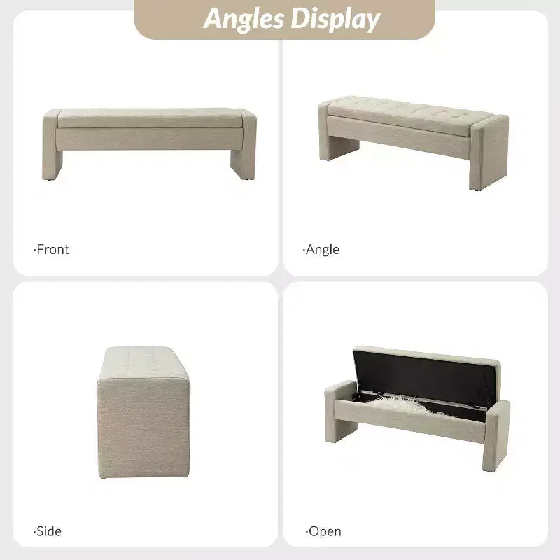 Banc de rangement capitonné moderne Rebeca | ART OF LIVING DESIGN