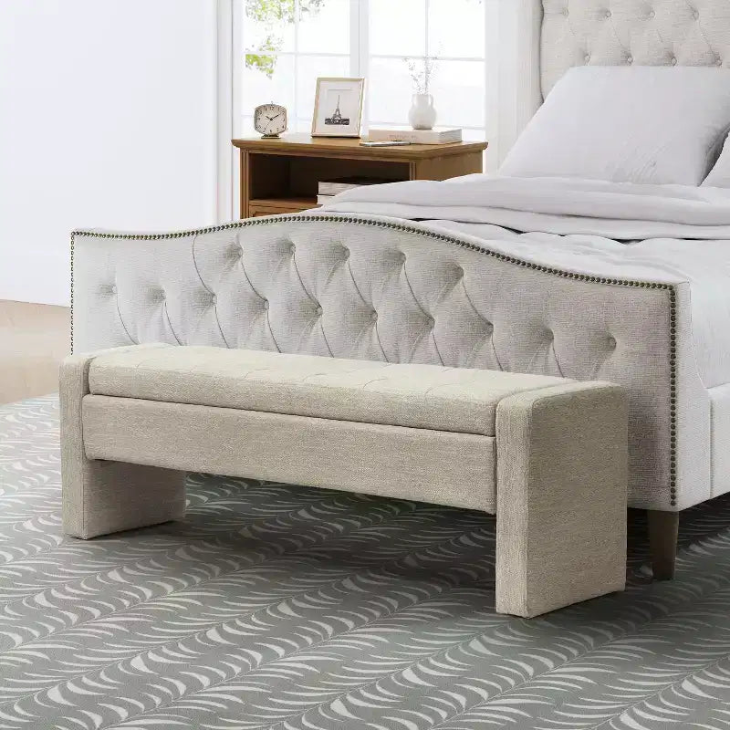 Banc de rangement capitonné moderne Rebeca | ART OF LIVING DESIGN