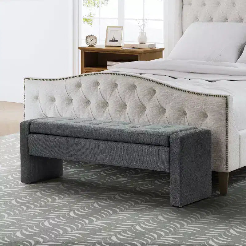 Banc de rangement capitonné moderne Rebeca | ART OF LIVING DESIGN