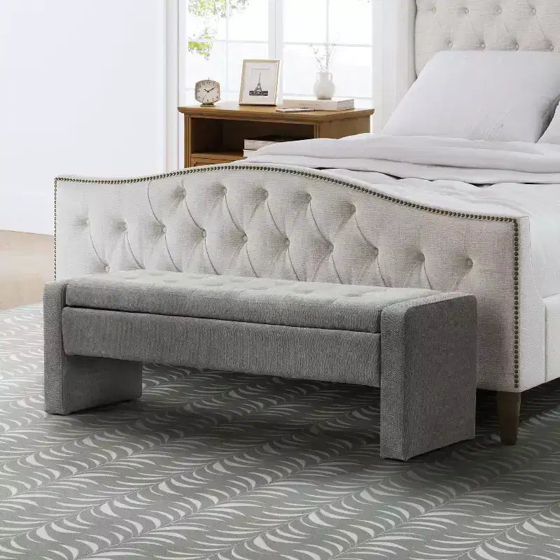 Banc de rangement capitonné moderne Rebeca | ART OF LIVING DESIGN