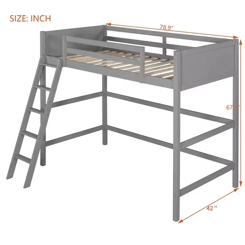Lit superposé en bois double avec échelle, cadre de lit en bois, pas besoin de sommier tapissier - ModernLuxe