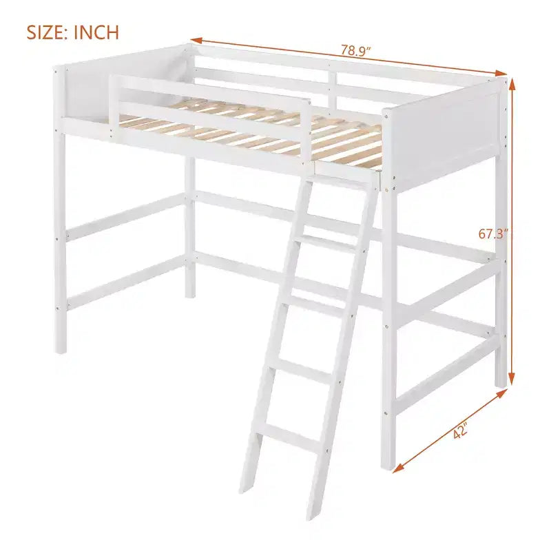 Lit superposé en bois double avec échelle, cadre de lit en bois, pas besoin de sommier tapissier - ModernLuxe