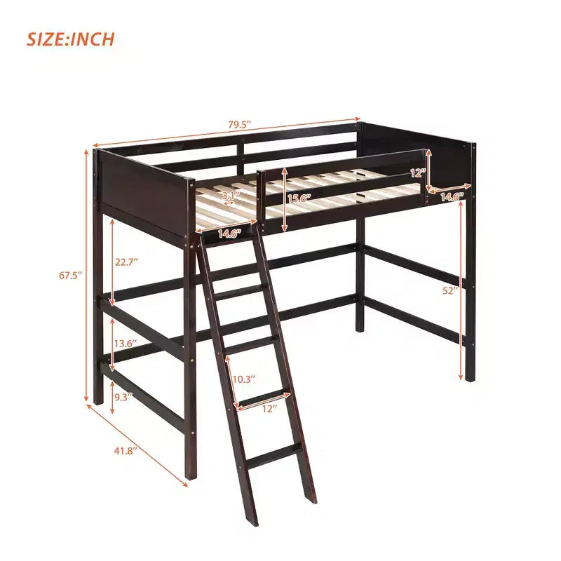 Lit superposé en bois double avec échelle, cadre de lit en bois, pas besoin de sommier tapissier - ModernLuxe