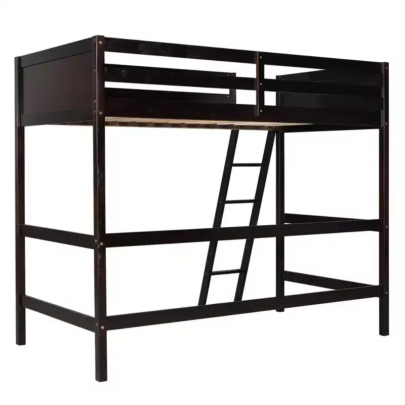 Lit superposé en bois double avec échelle, cadre de lit en bois, pas besoin de sommier tapissier - ModernLuxe