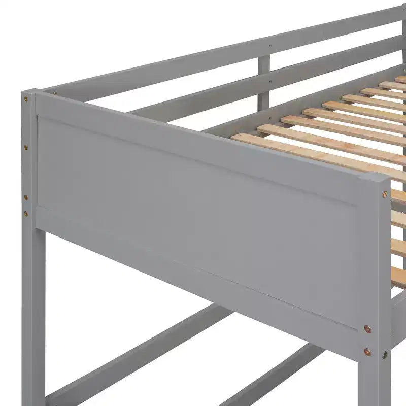 Lit superposé en bois double avec échelle, cadre de lit en bois, pas besoin de sommier tapissier - ModernLuxe