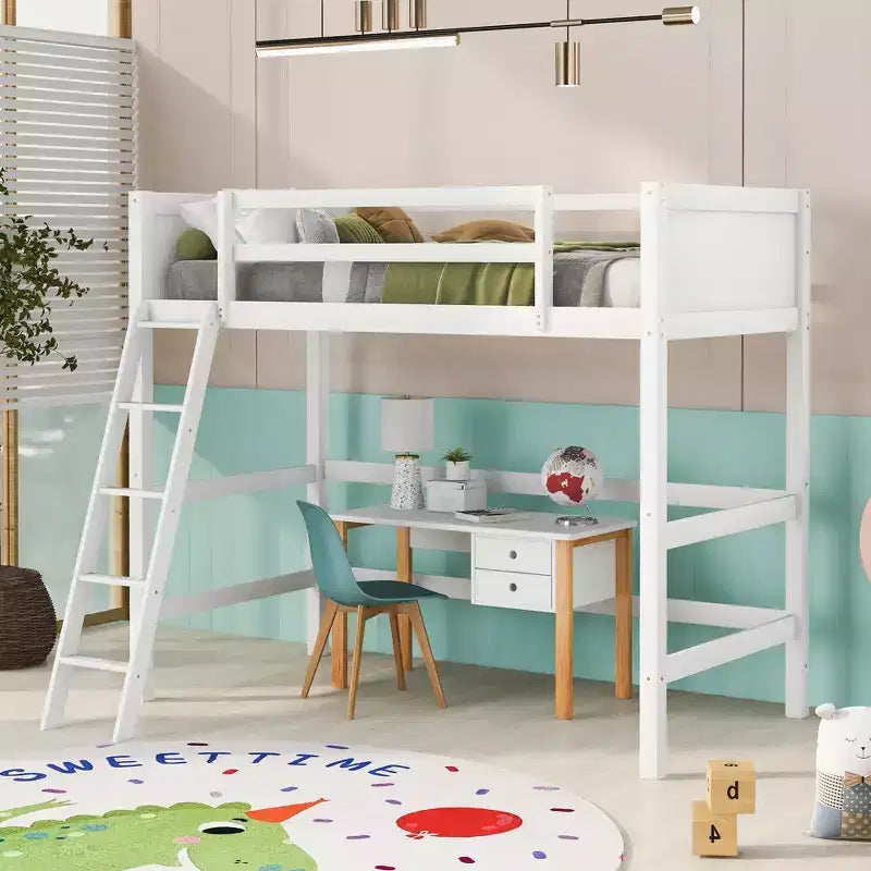 Lit superposé en bois double avec échelle, cadre de lit en bois, pas besoin de sommier tapissier - ModernLuxe