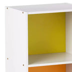 Hodedah Import, étagère à 4 niveaux de 30 cm P x 40 cm l x 119 cm H, solution de rangement pour salon, chambre ou bureau, blanc et arc-en-ciel