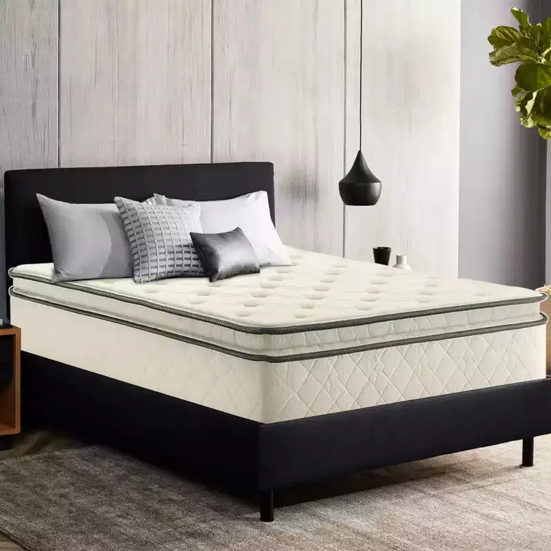 Continental Sleep, matelas hybride simple face à plateau-coussin de 9 pouces à fermeté moyenne, compatible avec les lits réglables