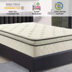 Continental Sleep, matelas hybride simple face à plateau-coussin de 9 pouces à fermeté moyenne, compatible avec les lits réglables