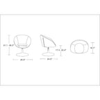 Lot de 2 chaises Hopper en mélange de laine, hauteur réglable - Manhattan Comfort