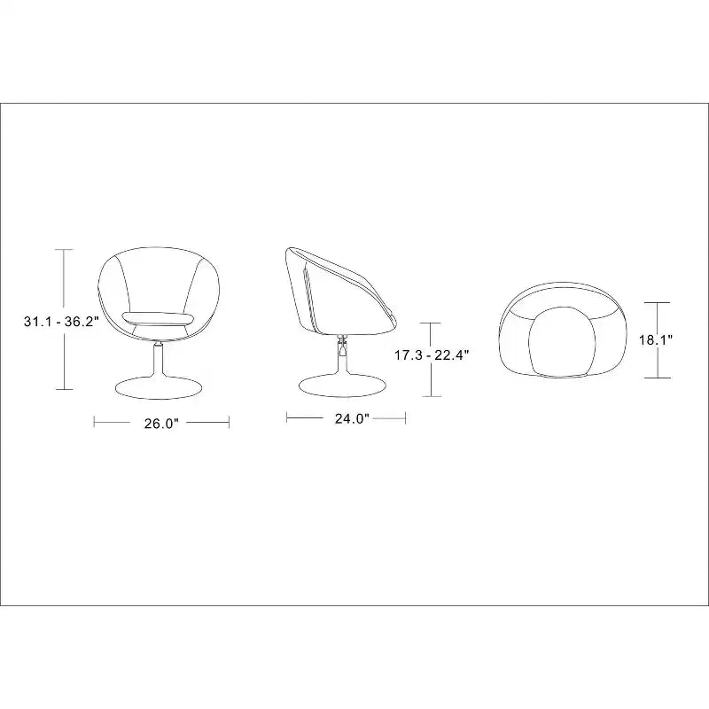 Lot de 2 chaises Hopper en mélange de laine, hauteur réglable - Manhattan Comfort