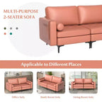 Costway Causeuse moderne 2 places avec 2 traversins et poches de rangement latérales Gris/Rouge