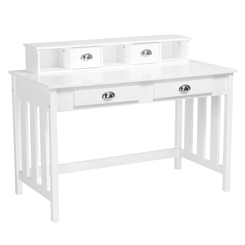 Bureau informatique Yaheetech, station de travail moderne avec organisateur flottant amovible, 4 tiroirs, pieds en bois de pin
