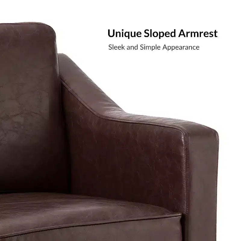 Fauteuil en cuir végétalien de transition Bonita avec coussin de siège amovible et garnitures cloutées | ART OF LIVING DESIGNS