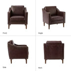 Fauteuil en cuir végétalien de transition Bonita avec coussin de siège amovible et garnitures cloutées | ART OF LIVING DESIGNS