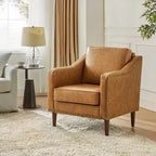 Fauteuil en cuir végétalien de transition Bonita avec coussin de siège amovible et garnitures cloutées | ART OF LIVING DESIGNS