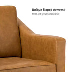 Fauteuil en cuir végétalien de transition Bonita avec coussin de siège amovible et garnitures cloutées | ART OF LIVING DESIGNS