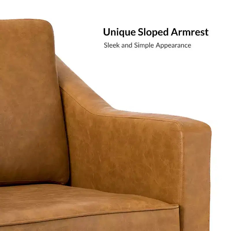 Fauteuil en cuir végétalien de transition Bonita avec coussin de siège amovible et garnitures cloutées | ART OF LIVING DESIGNS