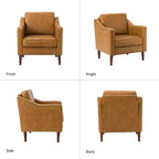 Fauteuil en cuir végétalien de transition Bonita avec coussin de siège amovible et garnitures cloutées | ART OF LIVING DESIGNS