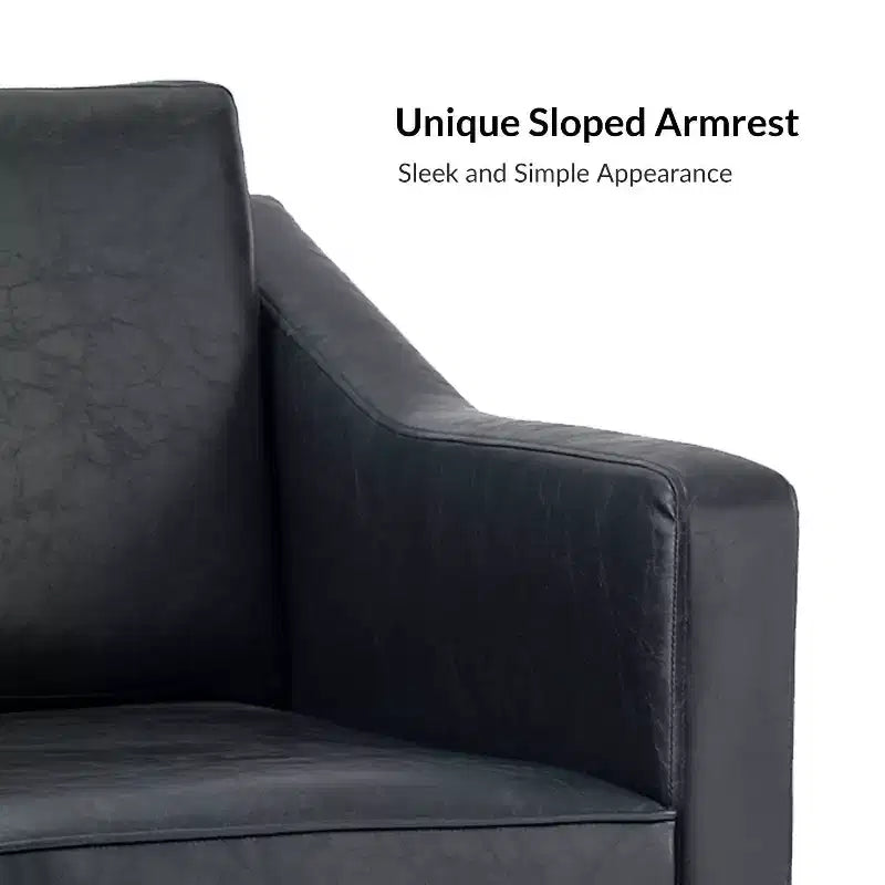 Fauteuil en cuir végétalien de transition Bonita avec coussin de siège amovible et garnitures cloutées | ART OF LIVING DESIGNS