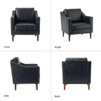 Fauteuil en cuir végétalien de transition Bonita avec coussin de siège amovible et garnitures cloutées | ART OF LIVING DESIGNS