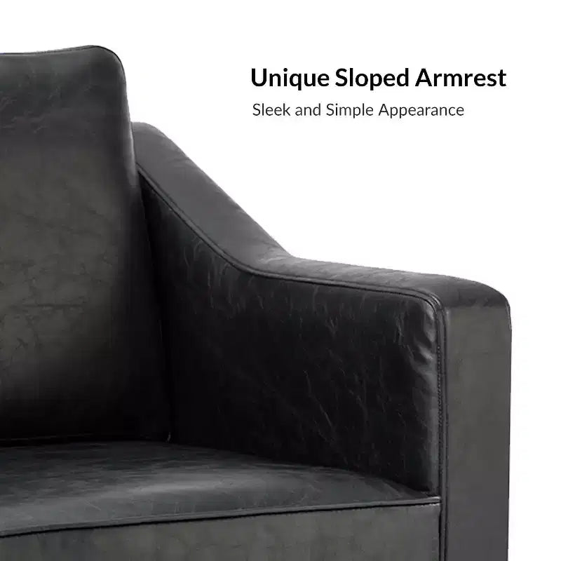 Fauteuil en cuir végétalien de transition Bonita avec coussin de siège amovible et garnitures cloutées | ART OF LIVING DESIGNS