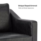Fauteuil en cuir végétalien de transition Bonita avec coussin de siège amovible et garnitures cloutées | ART OF LIVING DESIGNS
