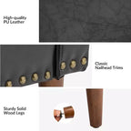 Fauteuil en cuir végétalien de transition Bonita avec coussin de siège amovible et garnitures cloutées | ART OF LIVING DESIGNS