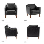Fauteuil en cuir végétalien de transition Bonita avec coussin de siège amovible et garnitures cloutées | ART OF LIVING DESIGNS