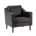 Fauteuil en cuir végétalien de transition Bonita avec coussin de siège amovible et garnitures cloutées | ART OF LIVING DESIGNS
