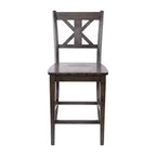 Flash Furniture Gwendolyn, lot de 2 tabourets de bar modernes de style rustique en bois massif de qualité commerciale, hauteur comptoir