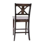 Flash Furniture Gwendolyn, lot de 2 tabourets de bar modernes de style rustique en bois massif de qualité commerciale, hauteur comptoir